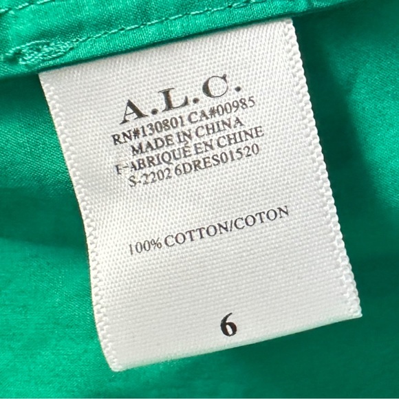 A.L.C Alexa Green Dress Size 6 - Picture 5 of 6
